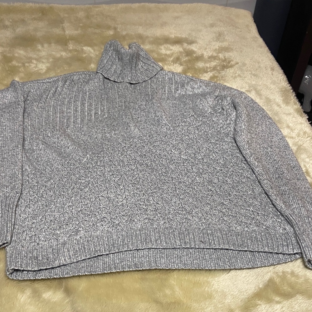 Allison Brittney Gray Turtleneck Sweater